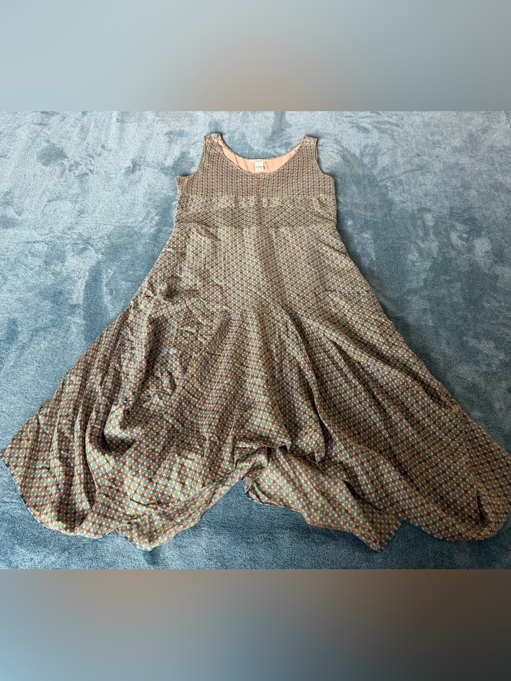 Sundance 100% Silk Body Lightweight Bubble Dress Size 12 Boho Lagenlook Artsy